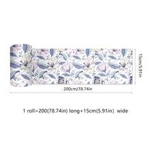 Papel tapiz autoadhesivo y removible con patrón de flores y hierba, rollo de papel tapiz autoadhesivo y resistente al agua que se puede cortar a medida, adecuado para baño, ducha, cocina, sala de estar, oficina y decoración de habitaciones, decoración del hogar, decoración de paredes. Tamaño de 3.94/5.9*78.74 pulgadas adecuado para decoración parcial, tamaño de 7.87/11.81*78.74 pulgadas adecuado para aplicación en áreas grandes.