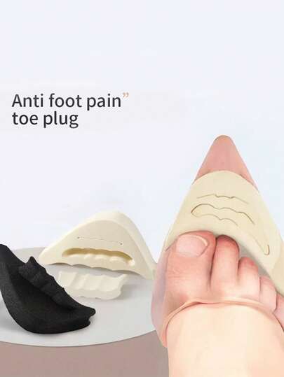 QKC 1 双脚趾缓冲鞋垫，半码高跟鞋垫，女士前脚掌柔软缓冲，缓解疼痛，保护脚趾，耐磨鞋垫