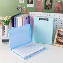 Pasta de arquivo portátil de 1 peça - Várias cores disponíveis - Com caixa de armazenamento e prancheta, quadro de escrita multiuso, armazenamento de arquivos, adequado para armazenamento de arquivos de escritório e estudantes, versátil, fácil de armazenar