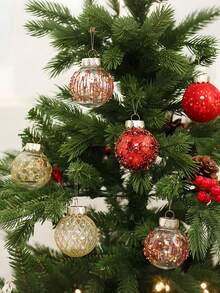 16pcs- 2.36Inch Christmas Tree Balls Ornaments, Golden RedShatterproof Plastic Decorative Baubles Decorations For Xmas Tree Decor Holiday Party Wedding Decoration (Red & Gold, 60mm)