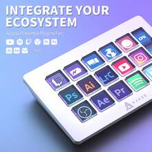 ATTACK SHARK A.JAZZ AKP153 Stream Studio - Type-C Wired Controller Keyboard, 15 Macro Keys LCD And 1 Side Screen, Removable Stand, For Triggering Multiple Actions In Windows, OBS And Other Applications - 白色 - 查看 2