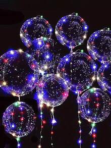 1/5/10 LED Glitter Bubble Balloons, Clear Glow Balloons For Birthday Decorations, Wedding Decorations, Anniversaries, Holiday Celebrations, Proposals, Parties, Graduation Summer Gifts Beach Back To School Supplies Room Decoration