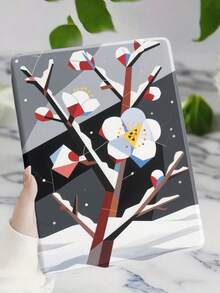 A Pattern Of Plum Blossoms Covered With SnowSuitable For Kindle PaperWhite 5, For Kindle 11th (2022/2024), 7 - Inch Kindle Paperwhite 12th Generation 2024, For New Kindle 11th 2019, 6 - Inch; PU Leather Case, Imitation Leather Protective Cover, Full - Body Protection, E - Reader Protective Case, Hard Shell, Shockproof.