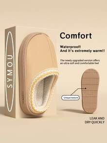 Chaussons douillets pour femmes, chaussons d'intérieur pour couples avec semelle épaisse et doublure thermique pour l'automne/l'hiver