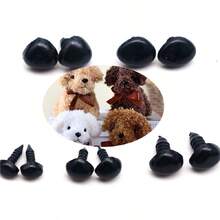 50 件黑色塑料安全鼻子，适用于 Amigurumi 玩偶、毛绒泰迪熊动物 DIY 工艺品套装，配有塑料垫圈 - 黑色 - 查看 3