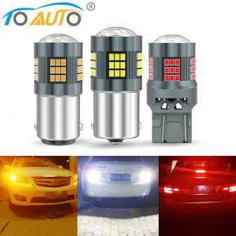 TOAUTO 2Pcs 1156 BA15S P21W 1157 BAY15D P21/5W Led Bulb 1156 BAU15S PY21W 7440 7443 W21W Led Blub Auto Turn Signal Light Bulb 12V Yellow Red White
