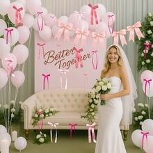 12/40pcs Pink And Blue Cute Bows, Bow Wall Decor, Christmas Tree Decoration Bows, Wedding Decoration Background Wall, Suitable For Christmas Gift, Birthdays, Party, Home Decoration Christmas Decorations Room Decor Winter