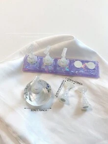 亚克力极光彩虹色矩形钻石形状美甲展示架，树脂水晶珠水钻复古韩国花朵激光 DIY 家居和户外女士母亲姐妹妻子女友婚礼美甲沙龙美容情人节使用