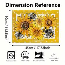 4 pièces Sets de table en lin imprimé tournesol - Sets de table rectangulaires en lin tressé pour la salle à manger, la cuisine, la table de café, la décoration de la table de salle à manger