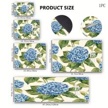 1 Stück Blau Hortensie & Grün Blatt Muster Saugfähige Matte, Küchen Arbeitsplatten Geschirr Abtropfmatte mit Gummiboden, Party Dekoration, Super Saugfähig Flecken verbergend Teller Abtropfmatte, Saugfähig Weich Diatomeenerde mit Gummi Rückseite Multifunktions Küchen & Heim Matte, Geeignet für Kaffeemaschine Geschirrständer Schnell Trocknende Matte, Küchen Arbeitsplatte Kaffeetasse Geschirr Abtropfmatte