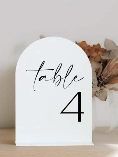 1 Set Acrylic Arch Shaped Number Place Cards, Party Decor Seating Cards, Wedding Table Numbers, Modern Wedding Ceremony & Reception Signage