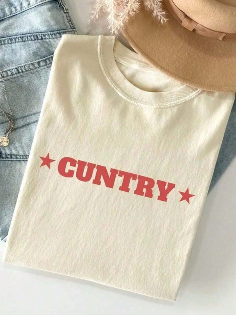 100% Cotton Cuntry Shirt, Country Shirt, Country, Western Shirt, Women's Rodeo Shirt, Cowgirl Shirt, Country Concert Music Festival - 白色 - 查看 1