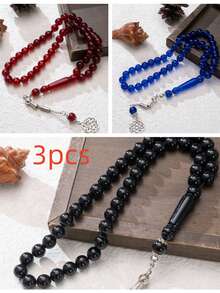 1 件亚克力 Tasbih 珠子手链，45 颗珠子，糖果色单股 - 彩色 - 查看 22