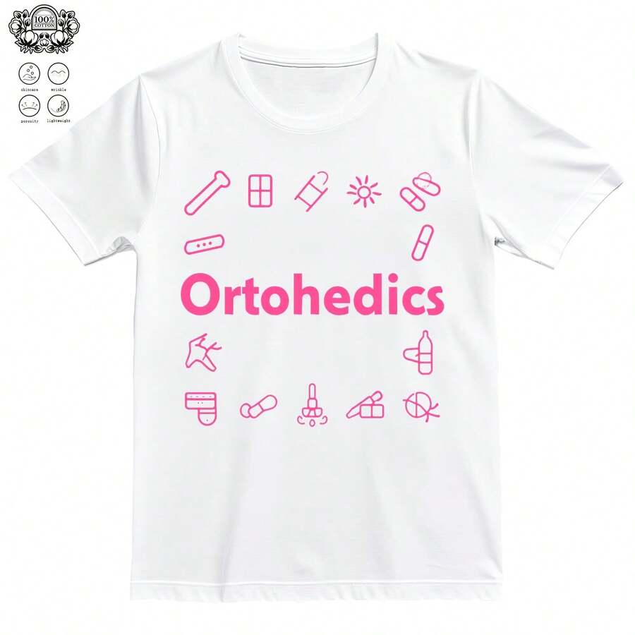 Orthopedics Comt Color Shirt Ortho Nurse Shirt Medil Gift Orthopedics Technician Shirt 0001220G Clic Pure Cotton T-Shirt - The Perfect Blend Of Sual And Act, I For Everyday Wear And The Gym, A Warm Gift For Your HusbandWife - 白色8 - 查看 1