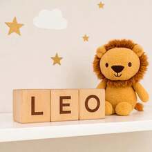 Bloques de construcción personalizados con apellido, capaces de grabar nombres y fechas, diseño de esquinas redondeadas, decoración para bodas y fiestas, decoración personalizada para sala de juegos y regalos de cumpleaños, regalos de madera natural para parejas, anuncios de embarazo, regalos para nuevas madres, actividades artísticas para niños - Color de la madera - Ver 4