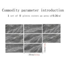 4pcs/8pcs Kitchen Backsplash Faux Marble Brick Pattern Wall Stickers, Home Decor, Dining Room Vanity Decor Self-Adhesive, Waterproof Kitchen Renovation Wallpaper