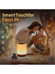 Luz LED portátil con sensor táctil, adecuada para niños y adultos, ayuda para la lactancia y el sueño, lámpara de enfermería recargable por USB, luz nocturna cálida, regulador de intensidad para el dormitorio, luz de sensor de movimiento AI para exteriores - Multicolor - Ver 5