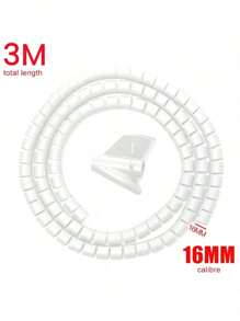 1pc 16MMX3M Cable Organizer Tool With Clips, Bite-Proof Open Style Ethernet Cable Protection Cover For Desktop Or Under Desk Cable Management