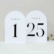 1 Set Acrylic Arch Shaped Number Place Cards, Party Decor Seating Cards, Wedding Table Numbers, Modern Wedding Ceremony & Reception Signage