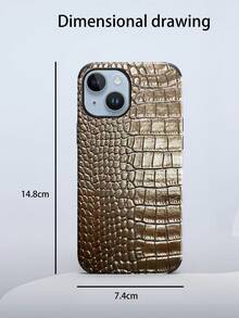 غطاء هاتف واقي مقاوم للصدمات بتصميم دوار للصوت، بنمط جلد التمساح الأسود، مناسب لهاتف آيفون