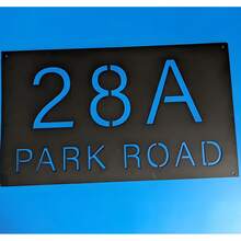 4 Size Options! Personalized Modern House Number Plate, Square Metal Address Letter Sign, Customized Metal Address Plaque, Reflective Outdoor Address Sign, Housewarming Gift - Black - View 8