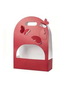 1件蝴蝶手持花盒，情人节鲜花包装盒，花束礼盒，纸质镂空插花包装盒，花袋 - 彩色 - 查看 8