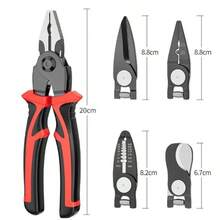 5 IN 1 Plier Set With 5 Interchangeable Tool Heads Wire Stripper Crimping Plier - Default - View 2