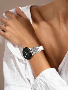 Banda celta compatible con Pixel Watch 3 (41mm/45mm) y Pixel Watch 2 y Pixel Watch 1 - Correa delgada y elegante para mujer - Hebilla de metal con tachuelas - Cómoda, transpirable, elegante y con estilo - Para uso profesional, citas, bodas y uso diario