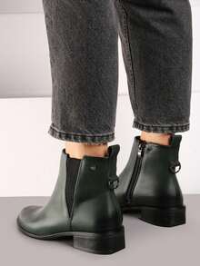 Botas Chelsea Macia - Botas Casuais Femininas De Inverno - Verde - Ver 4