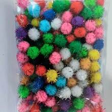 100 pièces/200 pièces Pompons pailletés colorés, pompons brillants, pompons moelleux de Noël, matériaux de décoration artisanale DIY