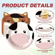 25 piezas Platos con tema de animales de granja para fiesta