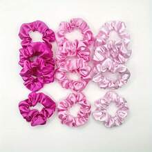18pcs Tri-Color Hair Scrunchies, Party & Wedding Accessories, Versatile & Minimalist Satin Hair Ties, Suitable For Ponytail & Updo Hairstyles