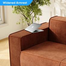 Puremind Modern Upholstered 2-Seater Couch,Velvet Fabric Loveseat Sofa With Legless Design&Widened Armrest For Living Room - trái cam - Xem 10