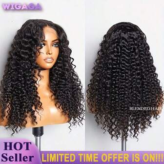 18 英寸 5x5 戴上即走假发，自然黑色杰瑞卷发鲍勃，无胶假发，高清蕾丝深波浪闭合假发，13x4 自然色卷发假发 - 预拔湿发和波浪假发，可立即佩戴，自然发际线