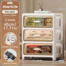 3/4/5/6-poziomowa wielofunkcyjna szuflada z rolkami – składana szafka z pojedynczymi drzwiami – trwała, plastikowa szuflada, oszczędzająca miejsce półka kuchenna na przekąski, napoje, książki, ubrania, odpowiednia do kuchni, salonu, gabinetu i łazienki