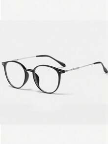 1pc Women's Round Black Glasses, Women's Glasses, Women's Fake Glasses, Transparent Glasses, Phone Accessories, Y2K Style, Back To School Season, Suitable For Daily Casual Wear And Office Occasions - Multicolor - View 4