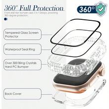 2 In 1 Waterproof Bling Case Compatible With Apple Watch Series 10 42mm Screen Protector Crystals Rhinestone Protective Bumper Face Cover Compatible With Apple Watch 10 42mm Accessories Women Clear Huge Markdown Shockproof Anti-Fall Scratch Resistant Anti-Fingerprint Full Cover Screen Protection Essentials, Applicable To Daily Shield, Office, Home Watch Screen Protector Watch Cover Watch Accessories