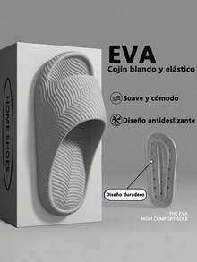 Nuevas Pantuflas EVA Grises Unisex de Verano: Silenciosas, Antideslizantes, Transpirables y Secado Rápido | Zapatillas Parejas para el Hogar, Moda Casual y Cómodas, Ideales para Baño y Vacaciones en la Playa - Gris - Ver 5