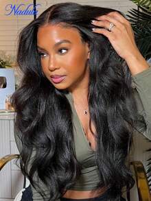 Nadula 7x5 Bye-Bye Knots™ Lace Closure Wig & 13x4 Pre-Everything™ Lace Frontal Natural Black Color Yaki Straight Glueless Wig With Invisi Drawstring Human Hair Pre Plucked Bleached Knots Ready To Go Hair Wigs 150% Density - SNatural - 查看 2