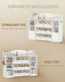 HaluPeit Kids Bookshelf, Toy Storage Organizer, Toy Shelf With 8 Storage Bins, 4-Tier Toddler Bookshelf For Children's Room, Bedroom, Playroom, Living Room, Study Room, Nursery White - White - View 4