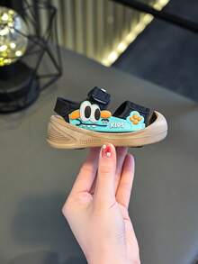 1 par de sandálias infantis fechadas para bebês e crianças de 1 a 3 anos, com sola macia, ideais para atividades ao ar livre, corrida, esportes e viagens. - Preto - Ver 6