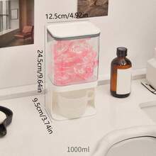 1pc | Transparent Wall-Mounted Dustproof Storage Jar With Cup | Wall-Mounted Design (Saves Countertop Space, No Drilling Optional For Easy Installation), Fully Transparent Body (Clearly View Remaining Quantity), Dustproof Sealed Lid (Keeps Contents Dry And Clean), Comes With A Matching Cup (For Precise Scooping). - White - View 5