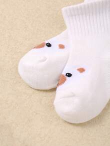5 Pairs/Set Cute Bear Print Casual Elastic Mid-Calf Socks For Babies/Kids, Suitable For Daily Wear - Multicolor - View 3