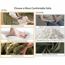 Foldable Sofa Bed, Convertible Floor Sofa With Plush Faux Fur, No Assembly Mattress Couch For Living Room, Apartment, Bedroom - Green - View 5