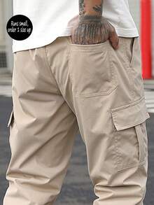 Pantaloni cargo casual larghi e multi-tasca da uomo per primavera/autunno, taglia piccola, ordinare 1 taglia in più, per l'autunno