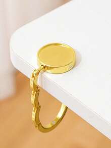 1/2pcs Creative Bag Hanging Rack Handbag Hook Folding Storage Rack, Portable Key Ring Alloy Table Hook Hardware Home Organizer, Bag Accessories Bag Table Hanger Collection Desk Hooks For Purse, Restaurant ,Travel Outdoor Storage HangerBar ,Silver,Gold Hook Holder