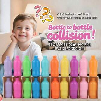 21 piezas Juego de desafío de adivinación de color de botella divertido, juego de emparejamiento de bebidas para el entrenamiento de memoria y pensamiento lógico de los niños, juego de mesa educativo, regalo perfecto para Halloween o cumpleaños