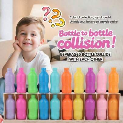 21 قطعة مجموعة لعبة تحدي تخمين لون الزجاجة الممتعة، طقم لعبة مطابقة المشروبات لتدريب ذاكرة وتفكير المنطق للأطفال، لعبة تعليمية، هدية مثالية لعيد الميلاد أو عيد الهالوين