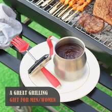 32 OUNCE Basting Pot With Replaceable BrushesGrilling Gifts For MenDadStainl Steel 304 Barbecue Sauce Holder Brush SetAirtight Melting Pot BBQ Sauce Container For Outdoor GrillButter Melting