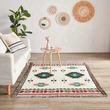 Portable Thick Picnic Blanket - Bohemian Style, Polyester Fabric, Machine Washable, Tear Resistant, Vibrant Geometric Patterns - Suitable For Outdoor Picnics, Camping, Beaches, And Indoor Decoration - Camping Blanket, Beach Towel, Waterproof Tent Mat, Warm Blanket, Picnic Mat, Camping Equipment, Home Decor Blanket